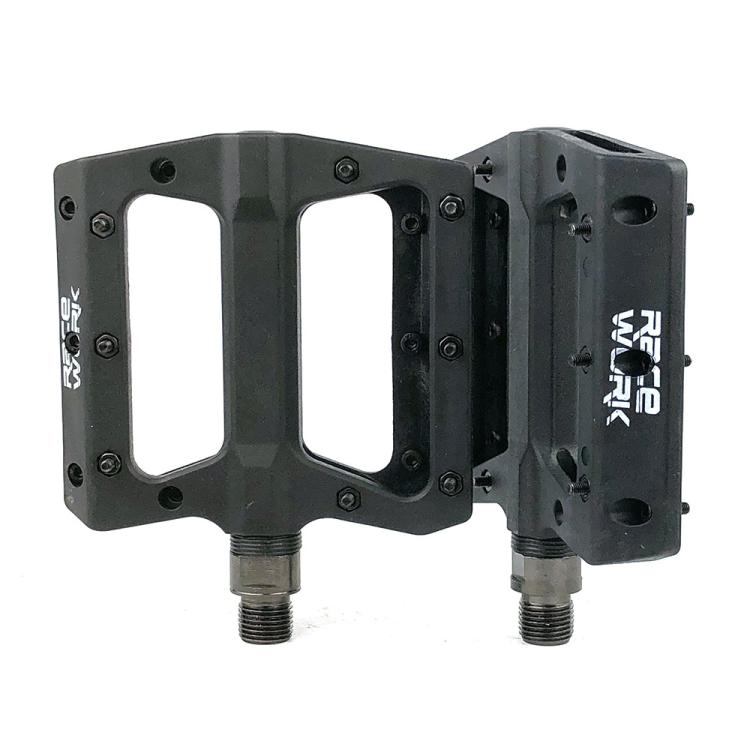 RACEWORK RK091 1 paire de pédales de VTT en fibre de nylon, pédales antidérapantes pour le cyclisme (noir)