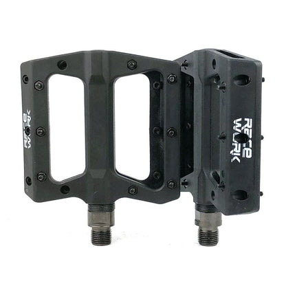 RACEWORK RK091 1 paire de pédales de VTT en fibre de nylon, pédales antidérapantes pour le cyclisme (noir)
