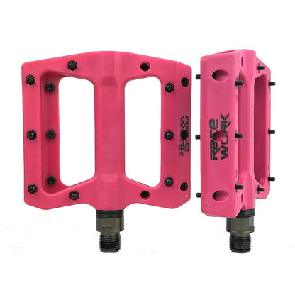 RACEWORK RK091 1pair Mountain Bike Nylon Fiber Pedals Cycling Anti-slip Pedals(Pink)