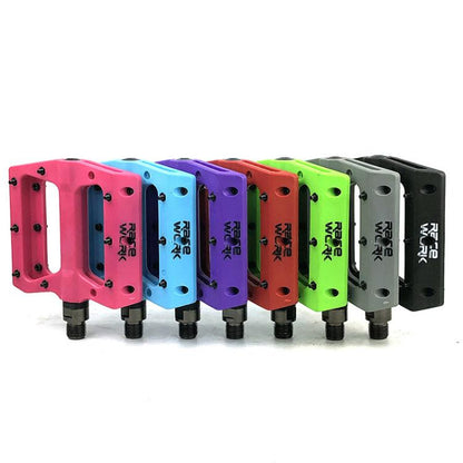 RACEWORK RK091 1pair Mountain Bike Nylon Fiber Pedals Cycling Anti-slip Pedals(Blue)
