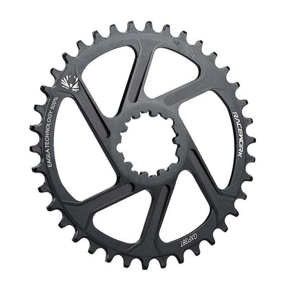 RACEWORK 7075-T6 For SRAM Mountain Bike Single Plate Round Bicycle Sprocket, Spec: 3mm 38T