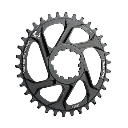 RACEWORK 7075-T6 For SRAM Mountain Bike Single Plate Round Bicycle Sprocket, Spec: 6mm 34T