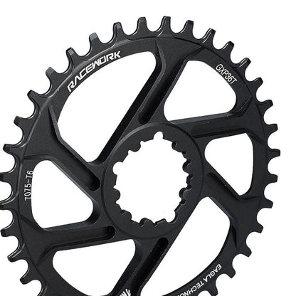 RACEWORK 7075-T6 For SRAM Mountain Bike Single Plate Round Bicycle Sprocket, Spec: 3mm 38T