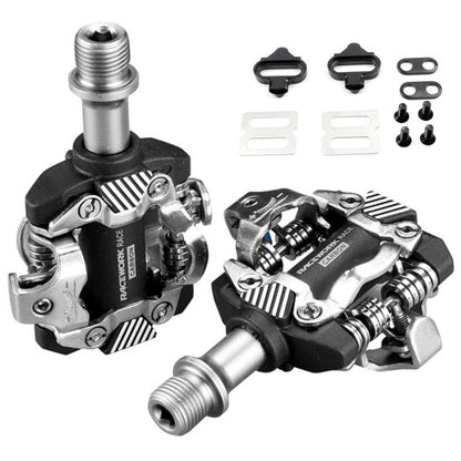 RACEWORK M8100 Mountain Bike Self-locking Pedal Ultra-light DU Bearing SPD Pedal, Color: Black