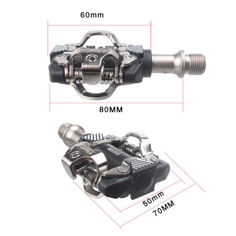 RACEWORK M8100 Mountain Bike Self-locking Pedal Ultra-light DU Bearing SPD Pedal, Color: Black Gold