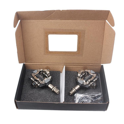 RACEWORK M8100 Mountain Bike Self-locking Pedal Ultra-light DU Bearing SPD Pedal, Color: Black Gold