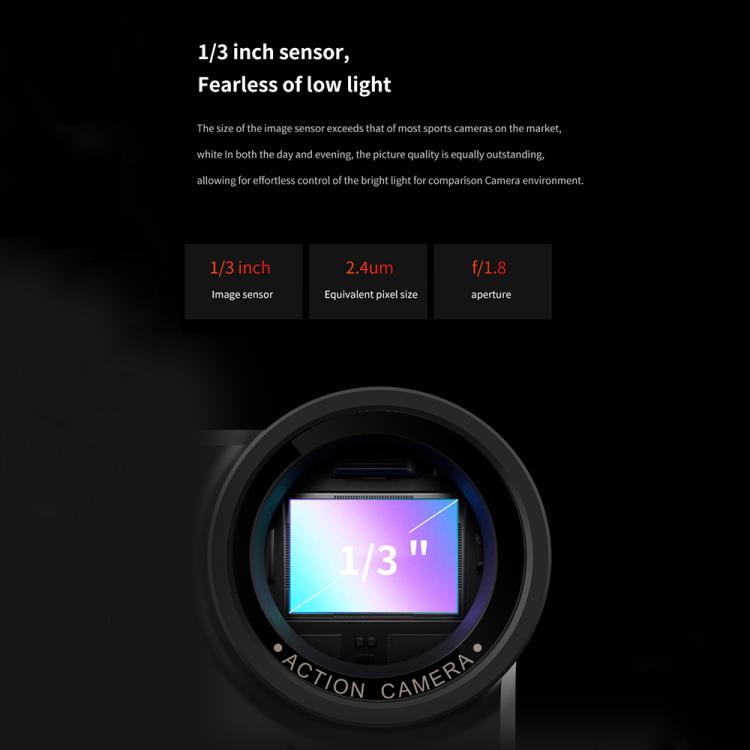VIRAN V10 5K WiFi 2.0-Inch IPS Screen IP68 Waterproof Six-Axis Anti-Shake Sports Camera(Black)
