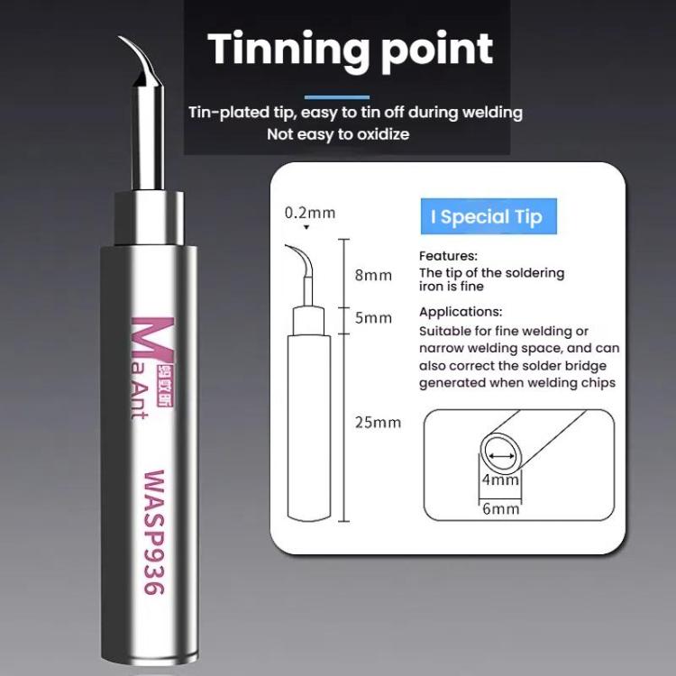 MaAnt WASP936 Universal Flying Wire Soldering Iron Tip Lead-Free Soldering Tip, Style: IS