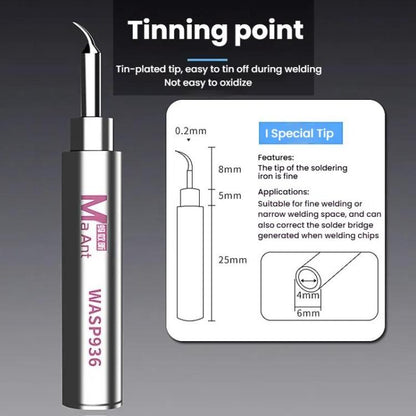 MaAnt WASP936 Universal Flying Wire Soldering Iron Tip Lead-Free Soldering Tip, Style: IS