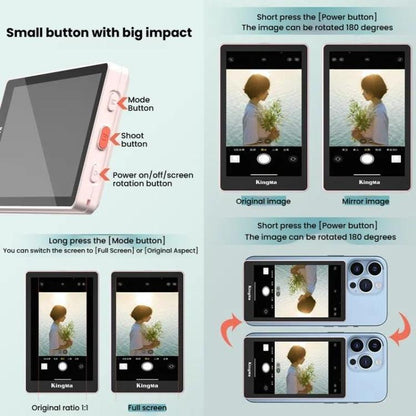 KingMa PH02 MAX Mobile Phone MagSafe Display Screen Selfie Live Streaming Phone Rear Camera(Black)