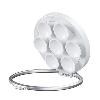 TELESIN MagSafe Suction Cup Mobile Phone Holder Mirror Glass Selfie Mount Portable Silicone Ring Holder(White)