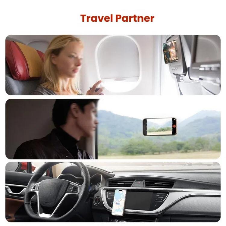 TELESIN MagSafe Suction Cup Mobile Phone Holder Mirror Glass Selfie Mount Portable Silicone Ring Holder(White)