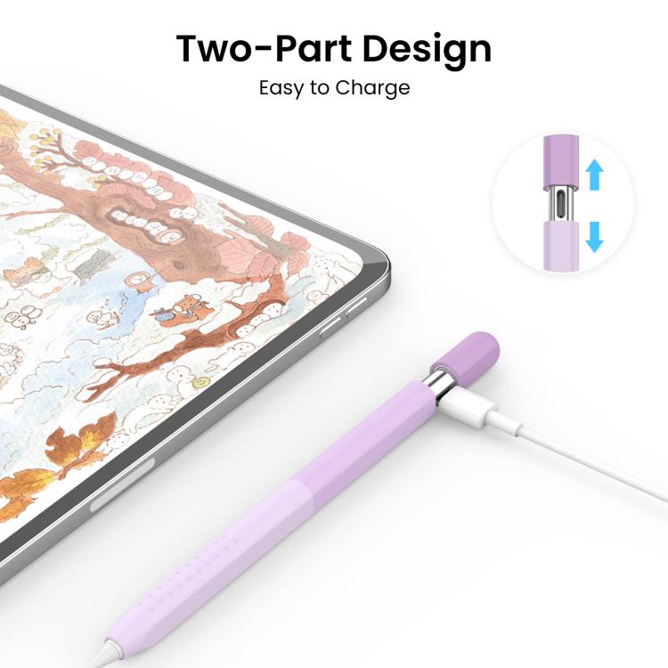 For Apple Pencil USB-C AhaStyle PT102-3 Stylus Gradient Color Silicone Pen Case(Green)