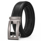 Dandali Men Leather Automatic Buckle Belt, Length: 130cm(Silver)