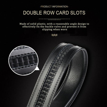 Dandali Men Leather Automatic Buckle Belt, Length: 125cm(Silver)