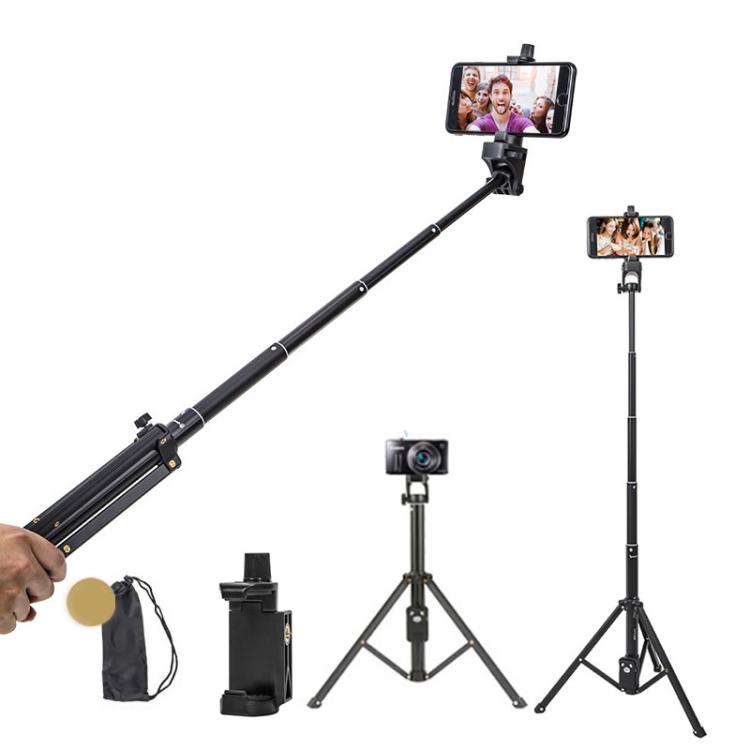 YUNTENG 1688L 16.5-77 Inch Phone Camera Selfie Stick Tripod With Bluetooth Remote Control(Black)