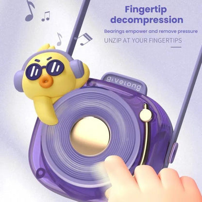 Givelong Cute Cool Pet DJ Lanyard Small Fan USB Rechargeable Compact Portable Bladeless Neck Fan(Cool Bear)