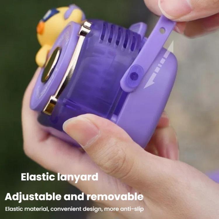 Givelong Cute Cool Pet DJ Lanyard Small Fan USB Rechargeable Compact Portable Bladeless Neck Fan(Cool Bunny)