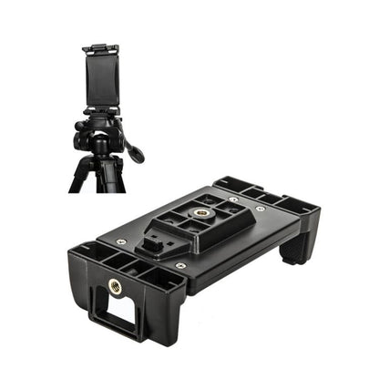 YUNTENG VCT-320 Adjustable Hot Shoe Tablet & Phone Mount Clamp Holder with Dual 1/4 Inch Screw Holes for 5.1-9.9 Inch Devices(Black)