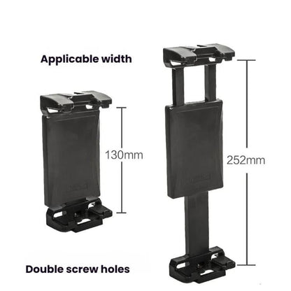 YUNTENG VCT-320 Adjustable Hot Shoe Tablet & Phone Mount Clamp Holder with Dual 1/4 Inch Screw Holes for 5.1-9.9 Inch Devices(Black)