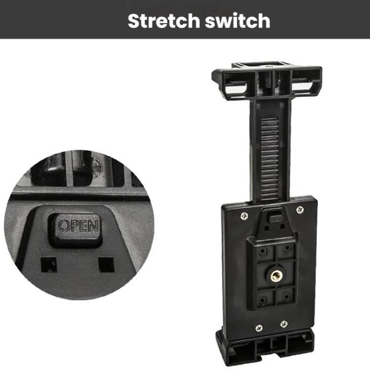 YUNTENG VCT-320 Adjustable Hot Shoe Tablet & Phone Mount Clamp Holder with Dual 1/4 Inch Screw Holes for 5.1-9.9 Inch Devices(Black)