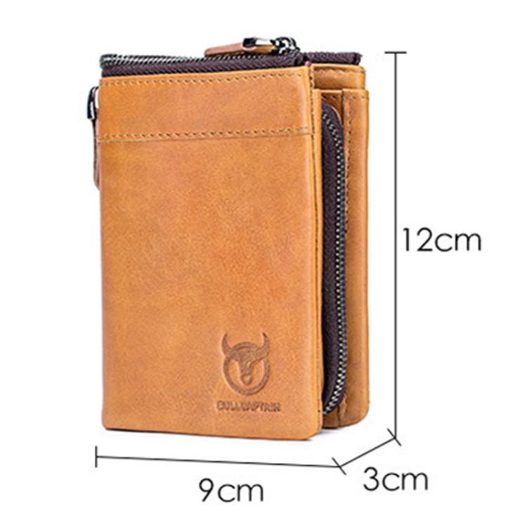 BULL CAPTAIN 050 RFID Anti-theft Top Layer Multi-Slot Wallet with Detachable Coin Purse(Black)