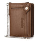 Dibaoleiou Men Anti-Theft Chain Wallet Retro Money Purse Driver License Card Bag Zipper Coin Purse(Brown)