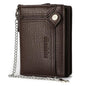Dibaoleiou Men Anti-Theft Chain Wallet Retro Money Purse Driver License Card Bag Zipper Coin Purse(Coffee)