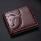 BULL CAPTAIN 0203 RFID Anti-theft Top-layer Cowhide Multiple Card Slots Wallet(Coffee Horizontal)