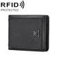 BULL CAPTAIN 07 Portefeuille en cuir de vachette antivol RFID multicartes (impression croisée noire)