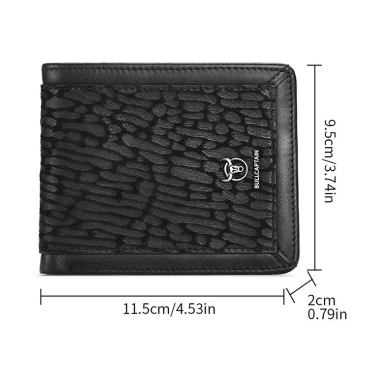BULL CAPTAIN 07 RFID Anti-theft Top-layer Cowhide Multiple Card Slots Wallet(Gray)