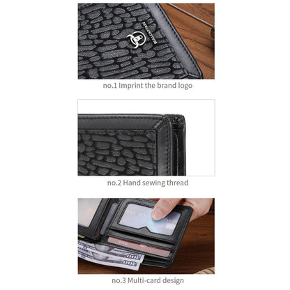 BULL CAPTAIN 07 RFID Anti-theft Top-layer Cowhide Multiple Card Slots Wallet(Gray)