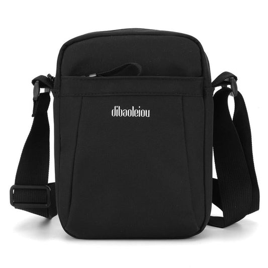 Dibaoleiou Sac de téléphone portable léger multifonction Hommes Sac en toile décontracté Petit sac à dos à bandoulière (Noir)