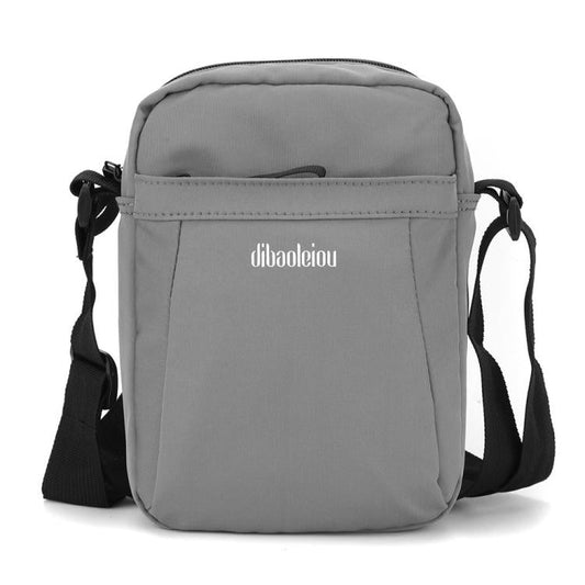 Dibaoleiou Sac de téléphone portable multifonction léger Hommes Sac en toile décontracté Sac à bandoulière Petit sac à dos (Gris)