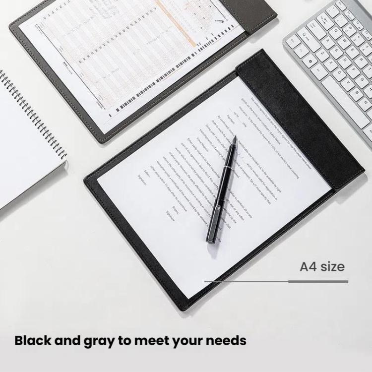 Deli  64506 A4 PU Magnetic Clipboard Writing Board File Folder for Office, Hotel, Meetings, Signing Documents(Black)
