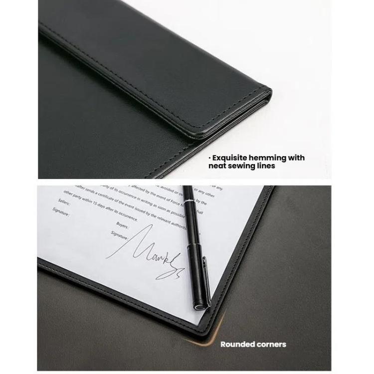 Deli  64506 A4 PU Magnetic Clipboard Writing Board File Folder for Office, Hotel, Meetings, Signing Documents(Gray)