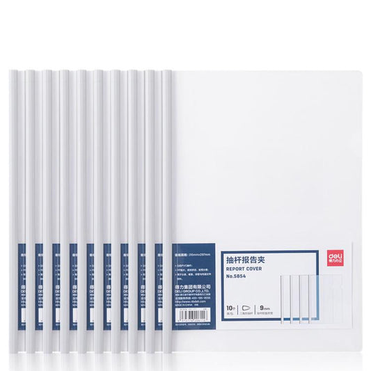 Deli 10pcs /Pack 5854 A4 Lever Arch File Binder With 9mm Spine Width - Holds Up To 80 Sheets(Random Color)