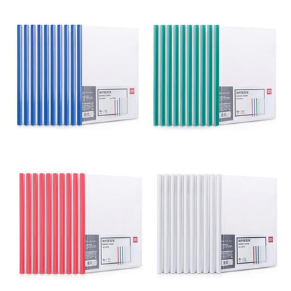 Deli 10 pièces/paquet Classeur à levier 5854 format A4 avec dos de 9 mm - Contient jusqu'à 80 feuilles (couleur aléatoire)