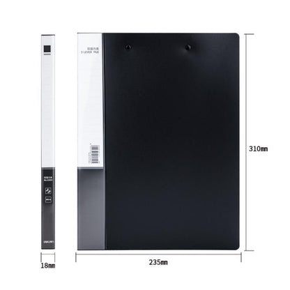 Deli 5302 A4 Lever Arch File Folder with Dual Metal Clips 18mm Spine(5302 Black)