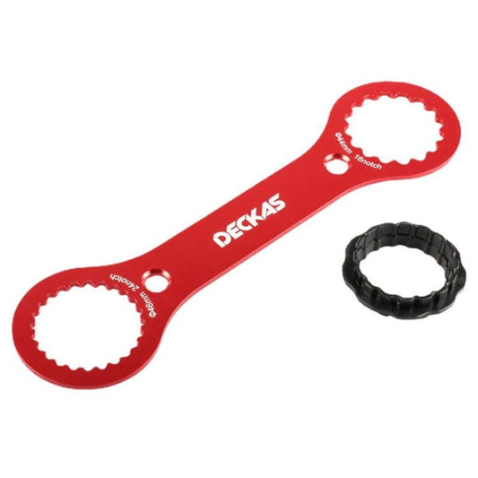Outil de clé centrale en aluminium DECKAS DW-018 pour clé de pédalier multifonction DUB/TL-FC32/25/24 (rouge)
