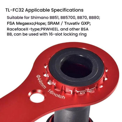 DECKAS DW-018 Aluminum Center Wrench Tool For DUB/TL-FC32/25/24 Multi-Function BB Wrench(Red)