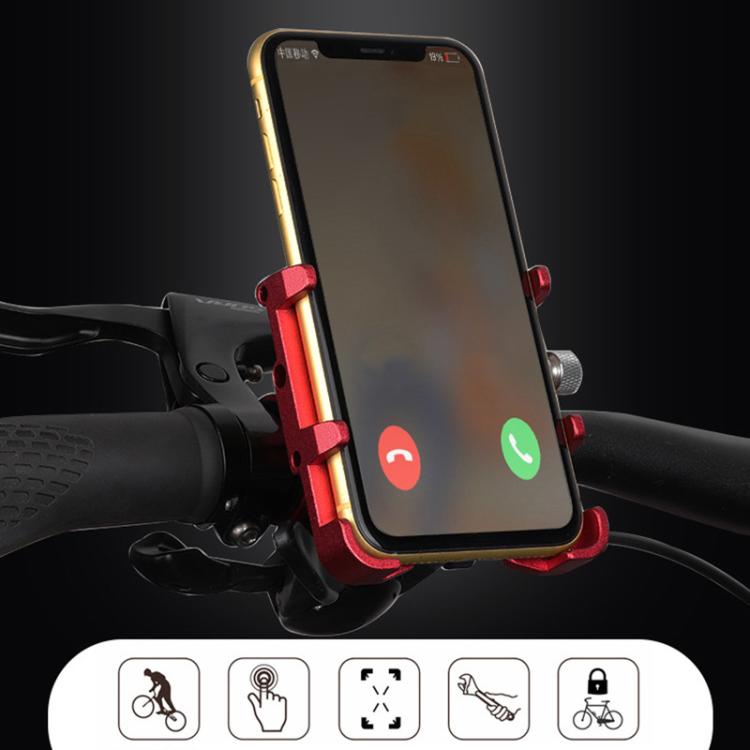 ENLEE E-300 Bicycle Cell Phone Holder Cycling Shockproof Navigation Mount(Red)