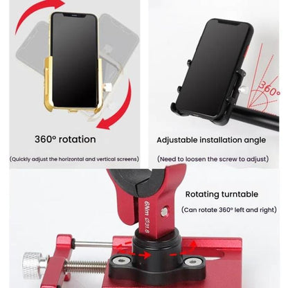 ENLEE E-300 Bicycle Cell Phone Holder Cycling Shockproof Navigation Mount(Red)