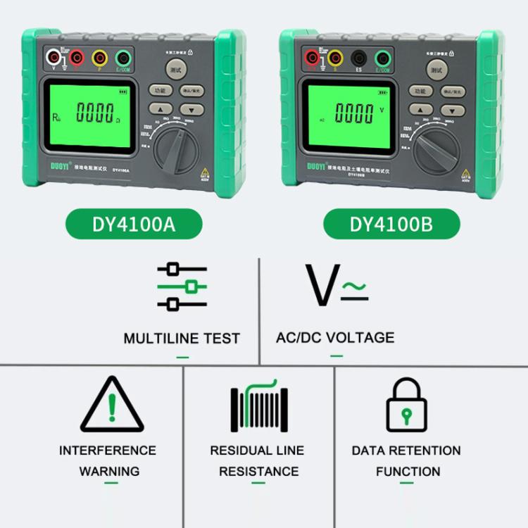 DUOYI Digital Ground Resistance Meter Tester, Model: DY4100A
