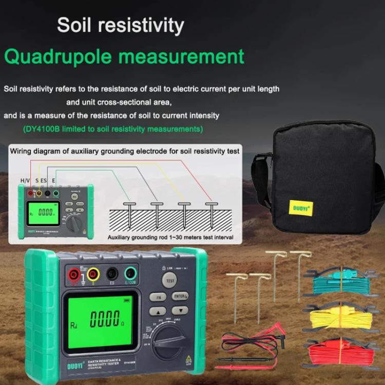 DUOYI Digital Ground Resistance Meter Tester, Model: DY4100A