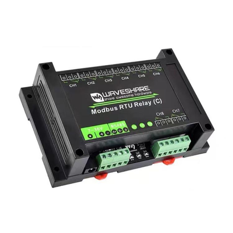 Waveshare Modbus RTU Protocol 8-Ch Latching Relay Module (C) With RS485 Interface(30460)