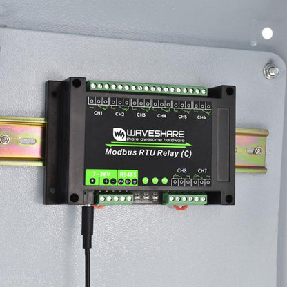 Waveshare Modbus RTU Protocol 8-Ch Latching Relay Module (C) With RS485 Interface(30460)