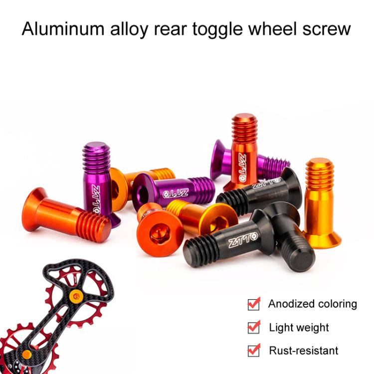 2pcs ZTTO Bicycle Rear Derailleur Sprocket Screws M5 Modified Road Mountain Derailleur Guide Wheel(Orange)