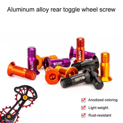 2pcs ZTTO Bicycle Rear Derailleur Sprocket Screws M5 Modified Road Mountain Derailleur Guide Wheel(Orange)