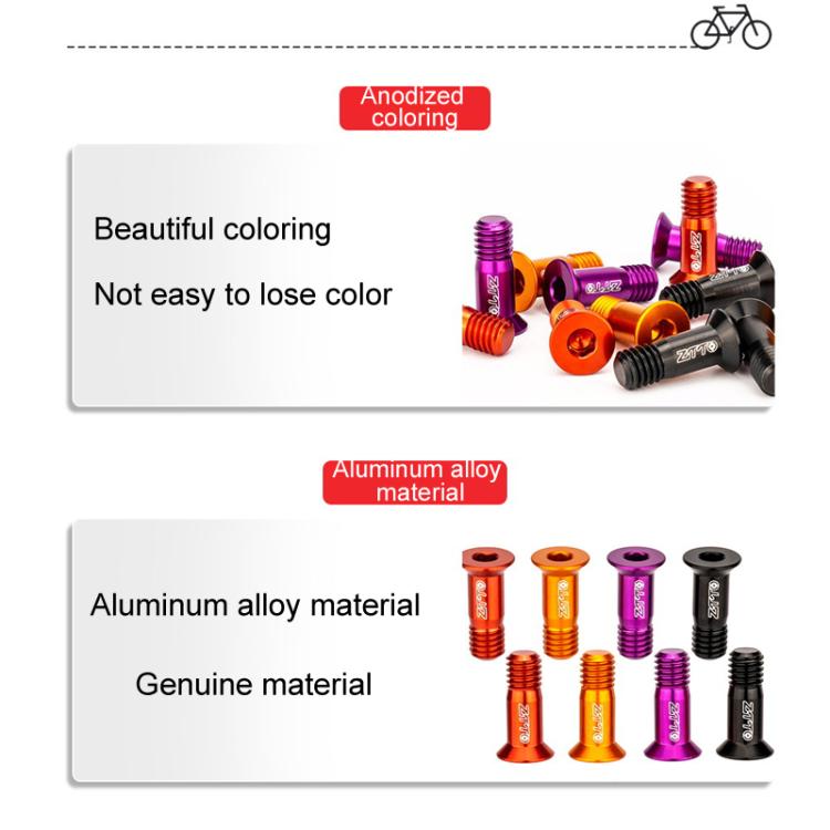 2pcs ZTTO Bicycle Rear Derailleur Sprocket Screws M5 Modified Road Mountain Derailleur Guide Wheel(Orange)